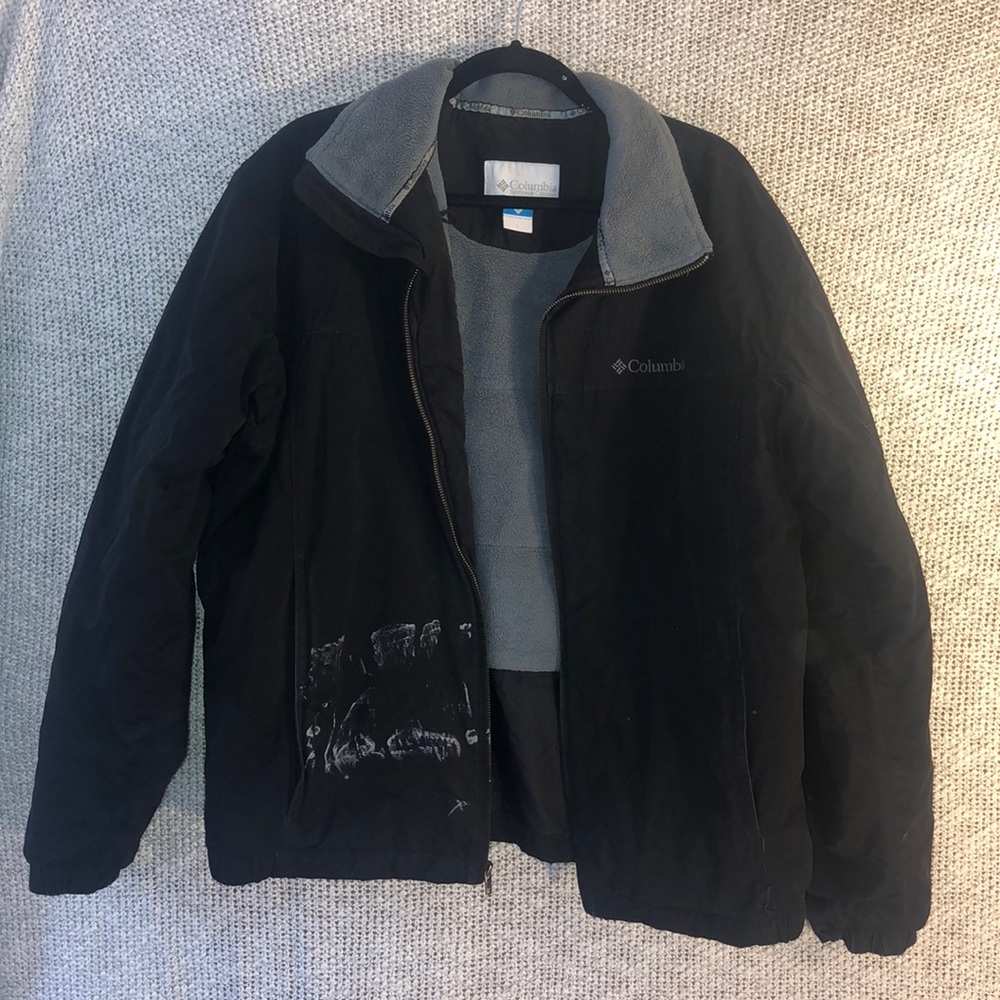 Columbia Black Fleece-Lined Jacket! (L) - Picture 1 of 9